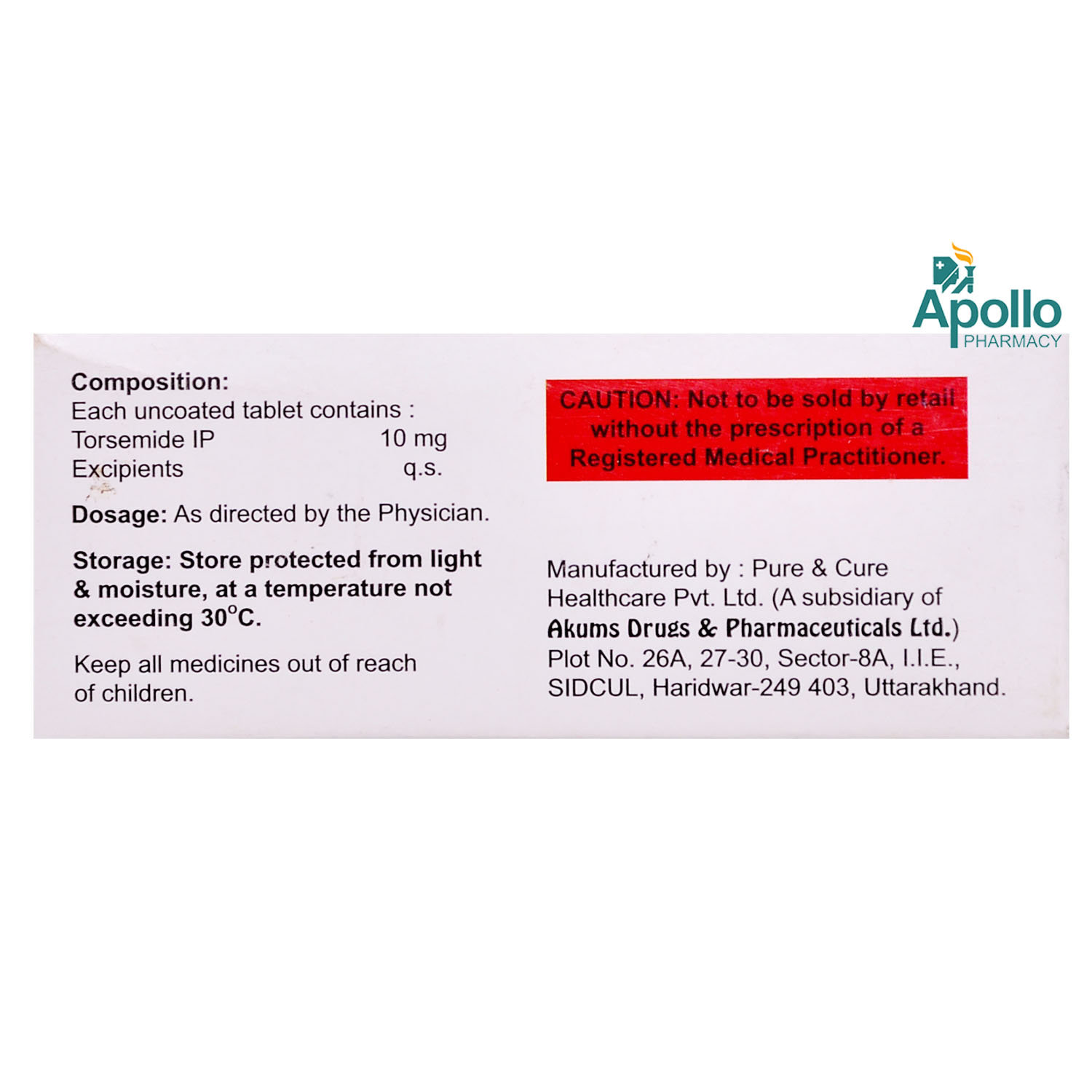 Torimed-10mg Tablet 10's, Pack of 10 TabletS Torimed-10mg Tablet 10's, Pack of 10 TabletS