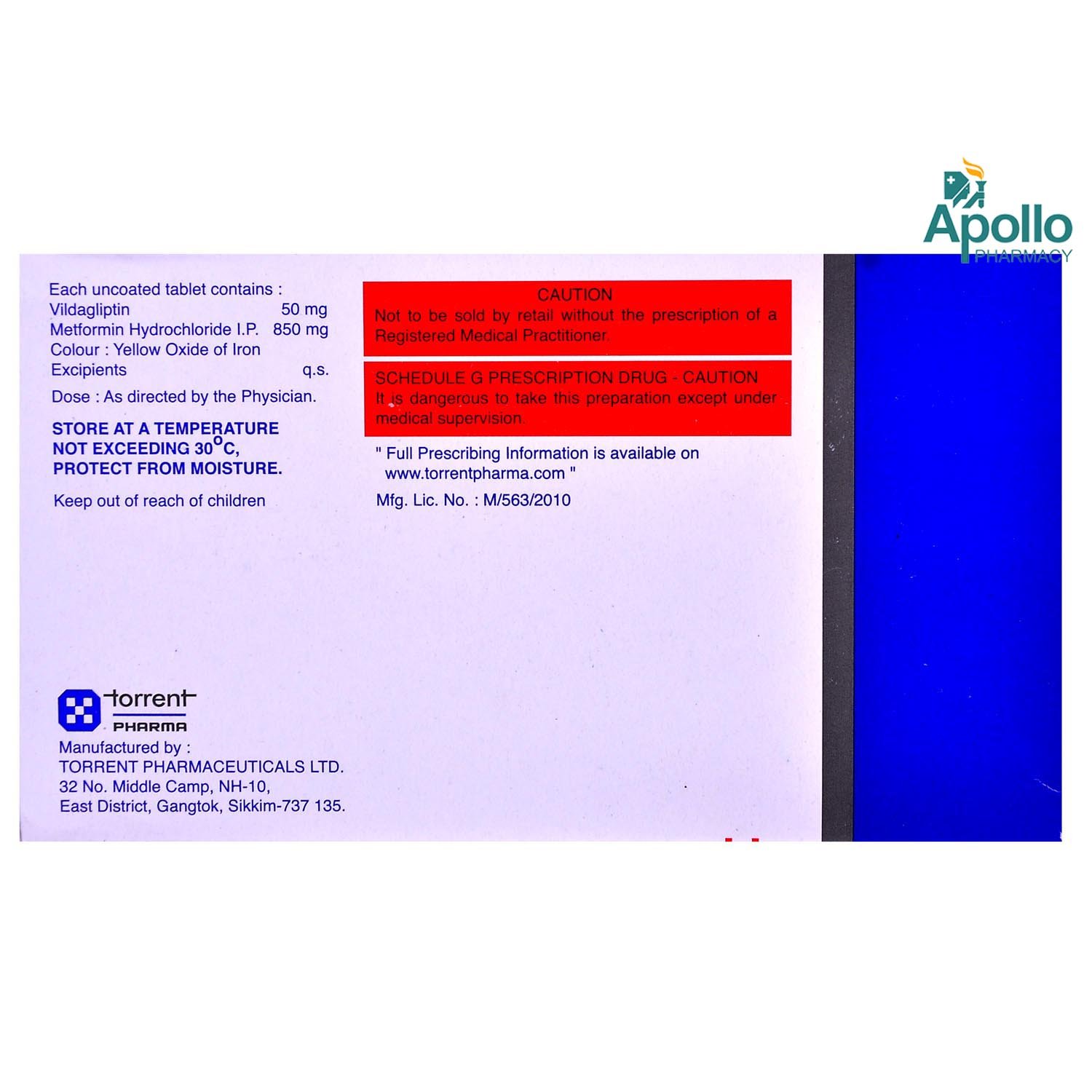 Torglip M 50/850 Tablet 10's, Pack of 10 TABLETS Torglip M 50/850 Tablet 10's, Pack of 10 TABLETS