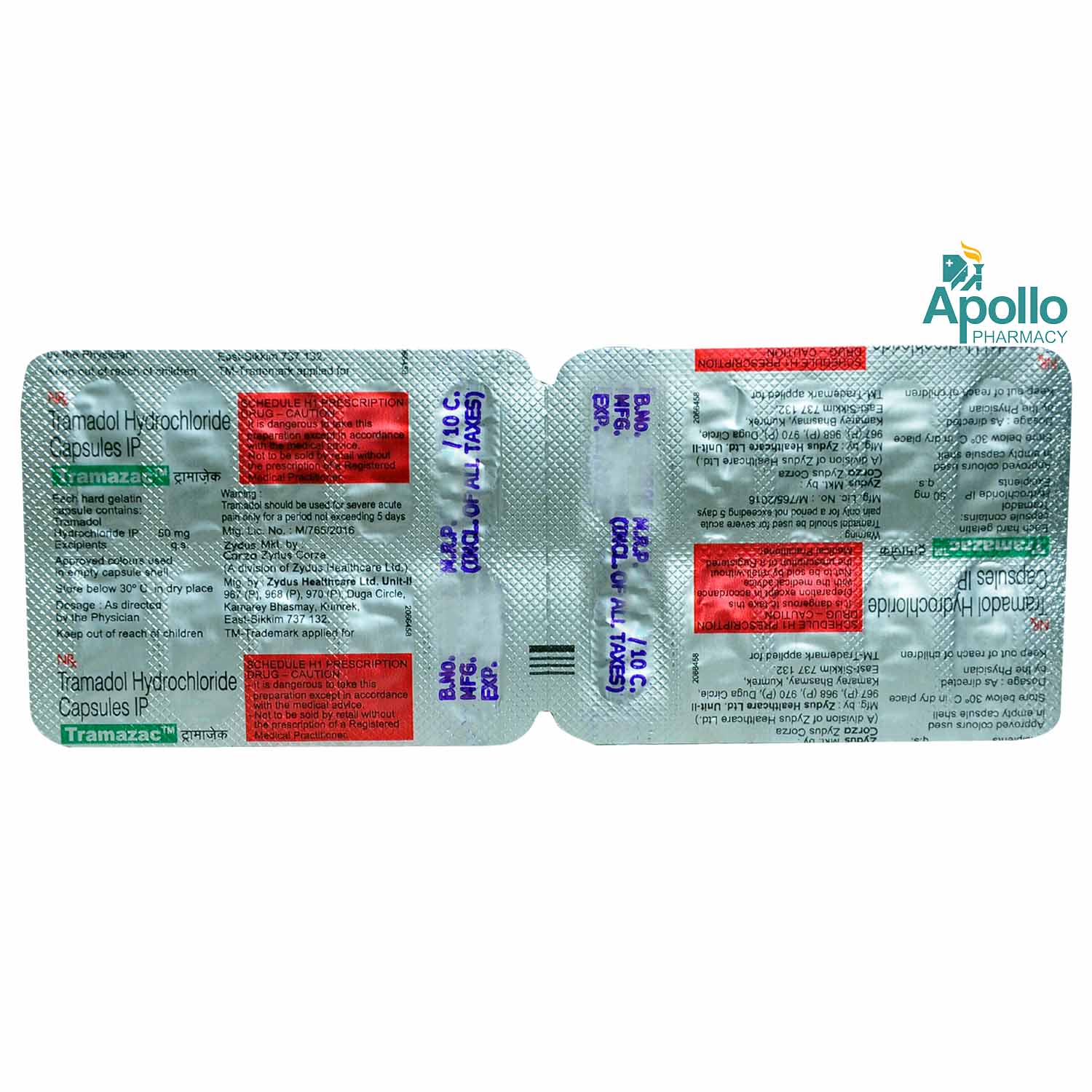 Tramazac Capsule 10's, Pack of 10 CAPSULES Tramazac Capsule 10's, Pack of 10 CAPSULES