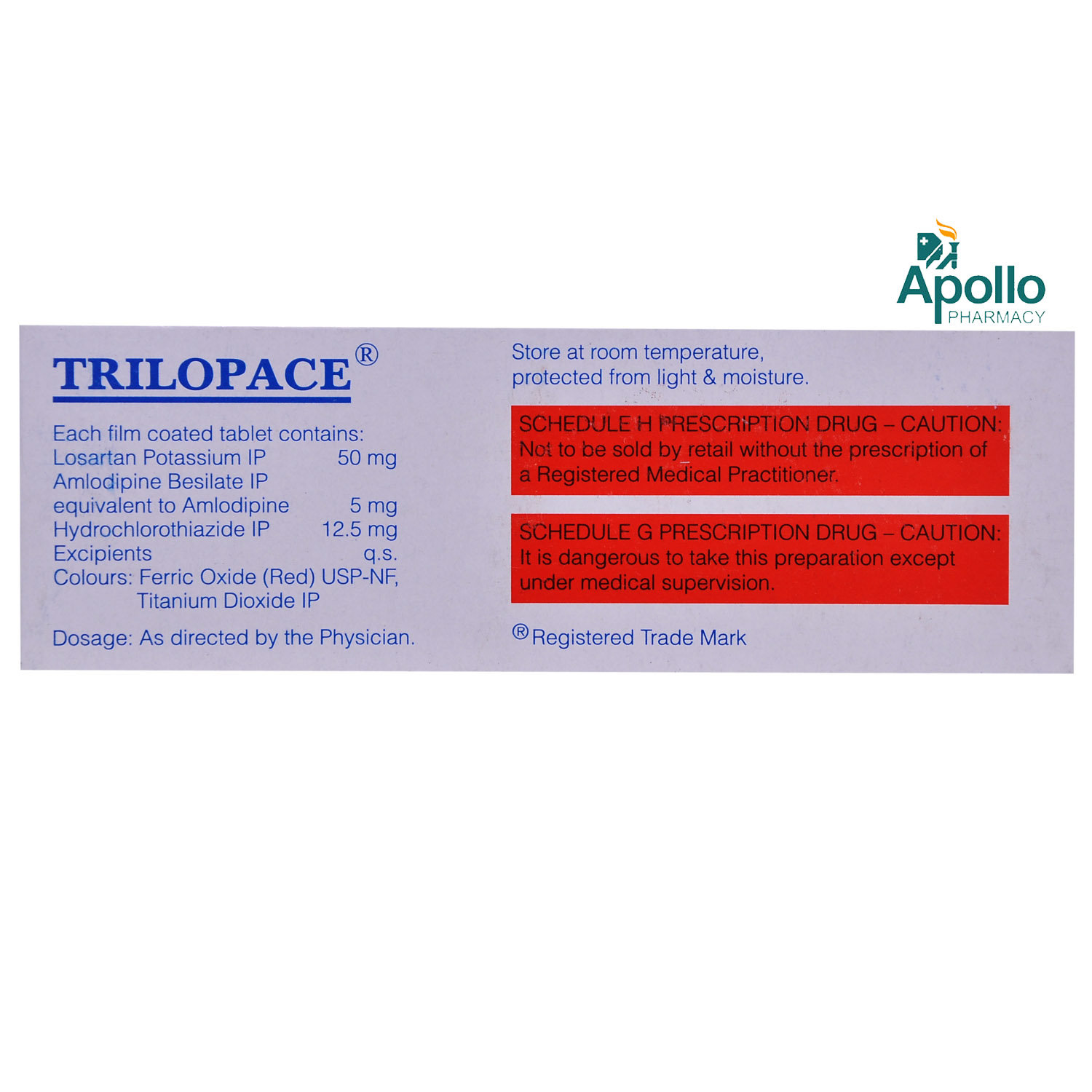 Trilopace Tablet 10's, Pack of 10 TABLETS Trilopace Tablet 10's, Pack of 10 TABLETS