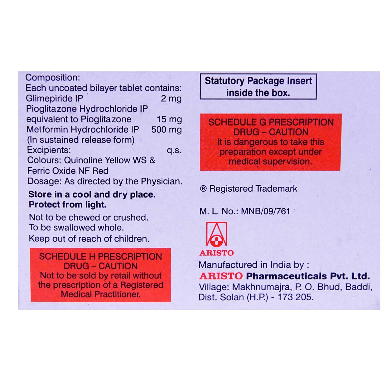 Triopil 2 Tablet 10's, Pack of 10 TABLETS Triopil 2 Tablet 10's, Pack of 10 TABLETS