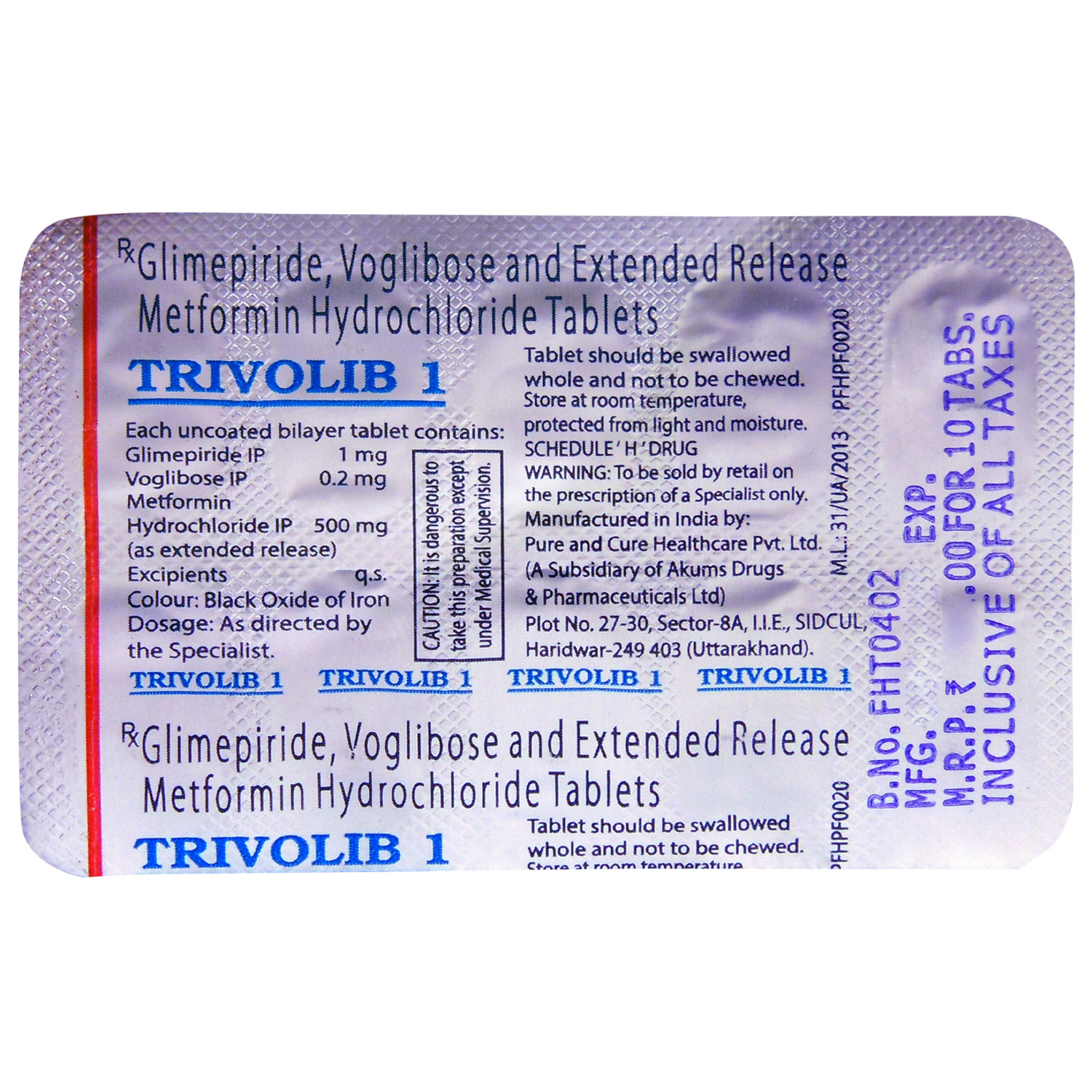 Trivolib 1 Tablet 10's, Pack of 10 TABLETS Trivolib 1 Tablet 10's, Pack of 10 TABLETS