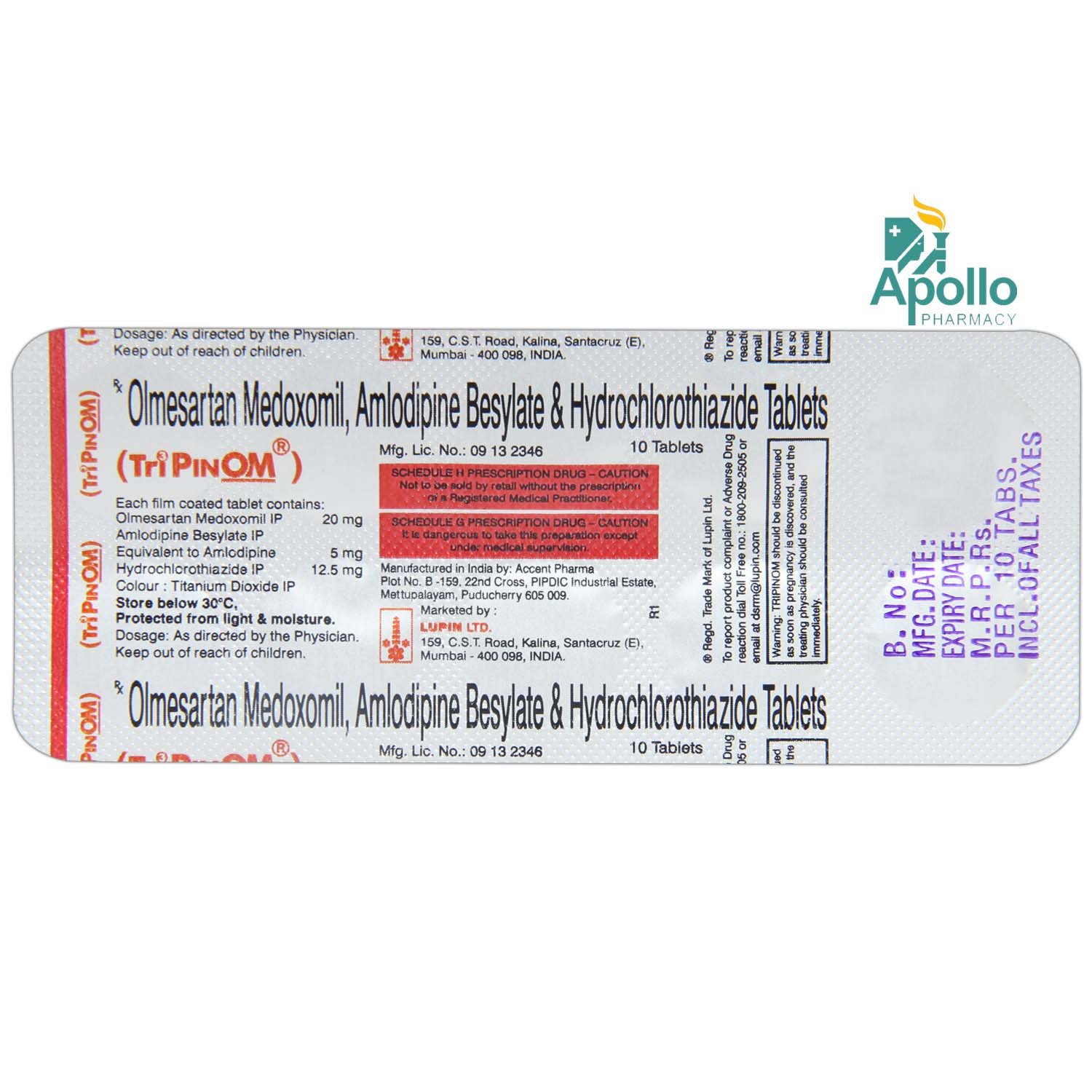 Tri Pin Om Tablet 10's, Pack of 10 TabletS Tri Pin Om Tablet 10's, Pack of 10 TabletS