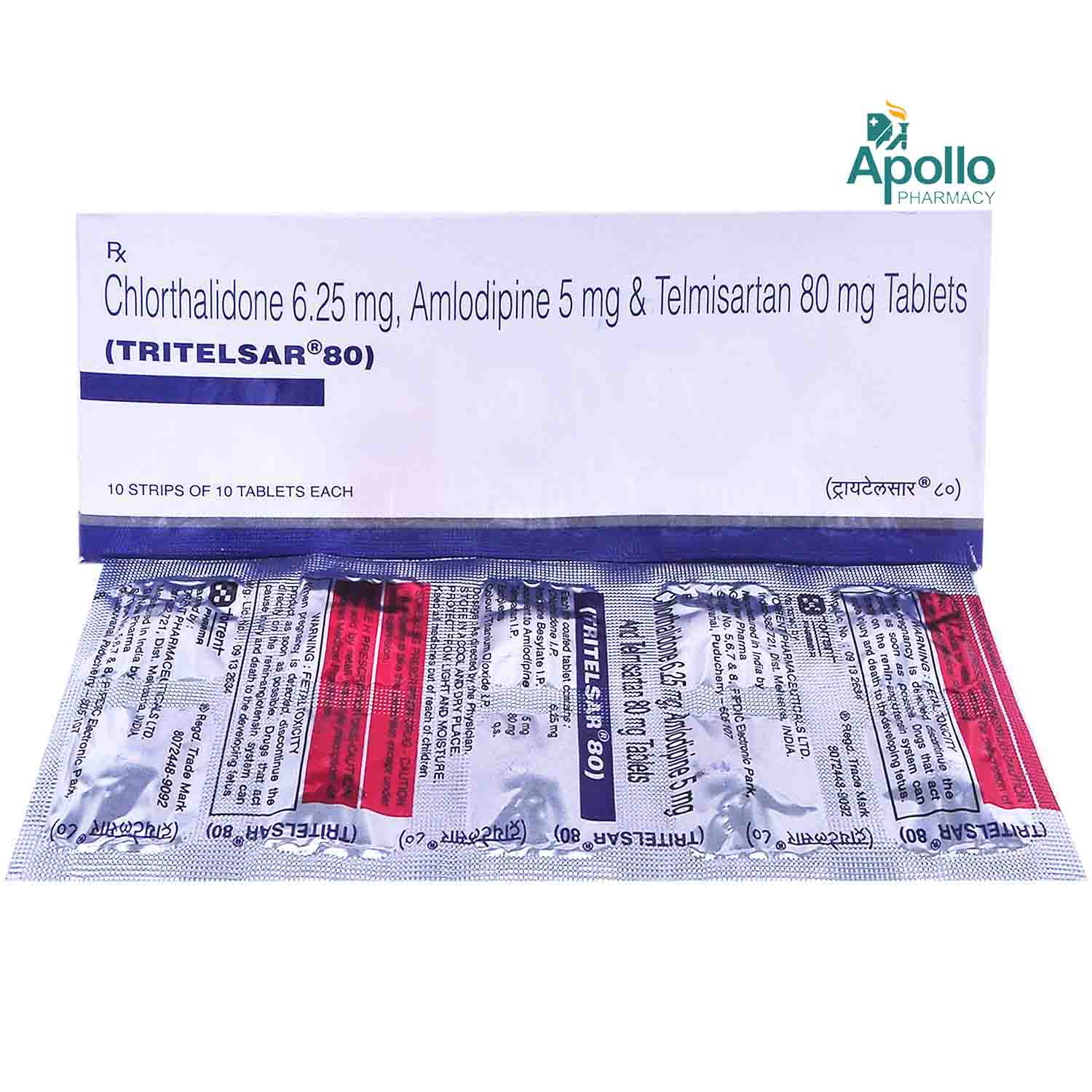 Tritelsar 80 Tablet 10's, Pack of 10 Tritelsar 80 Tablet 10's, Pack of 10