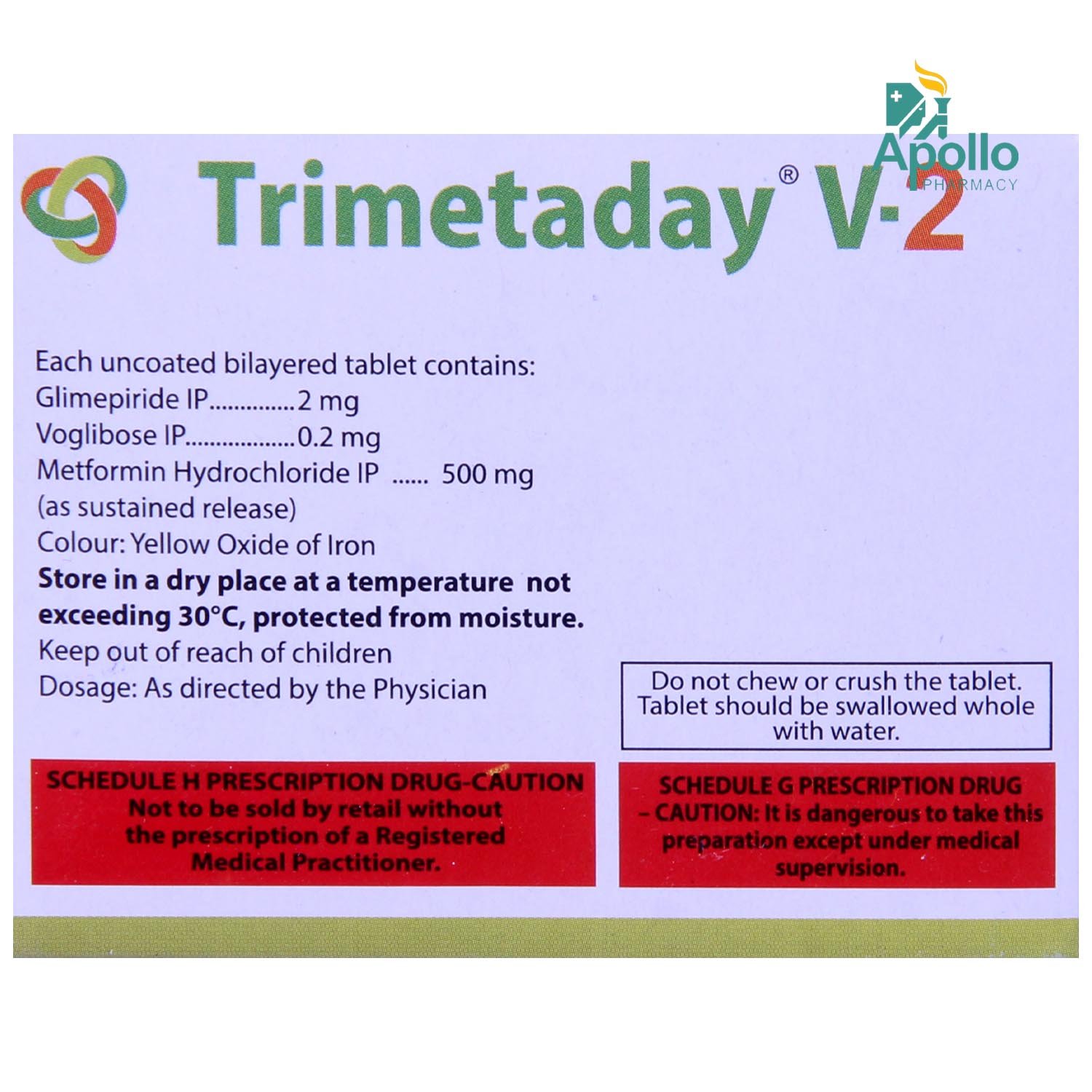 Trimetaday V 2 Tablet 10's, Pack of 10 TABLETS Trimetaday V 2 Tablet 10's, Pack of 10 TABLETS