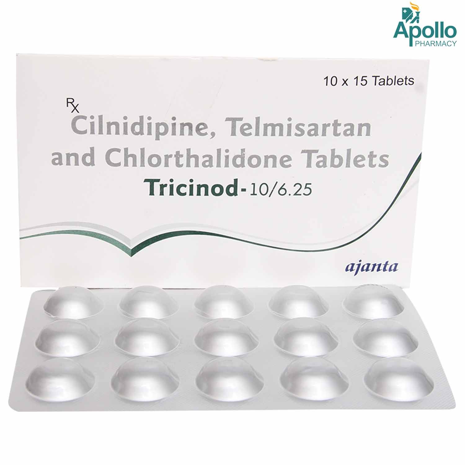 Tricinod 10 mg/6.25 mg Tablet 15's, Pack of 15 TABLETS Tricinod 10 mg/6.25 mg Tablet 15's, Pack of 15 TABLETS