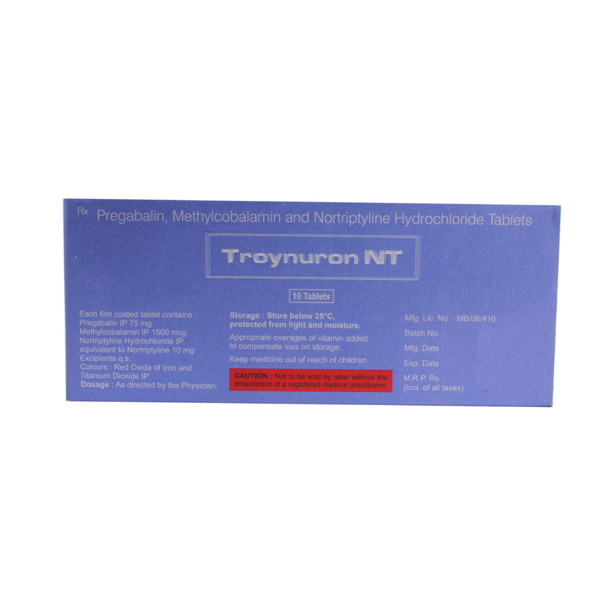 Troynuron NT Tablet 10's, Pack of 10 TABLETS Troynuron NT Tablet 10's, Pack of 10 TABLETS