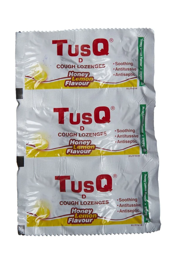 Tus Q (Honey+Lemon) Cough Longenges 6's, Pack of 6 TABLETS