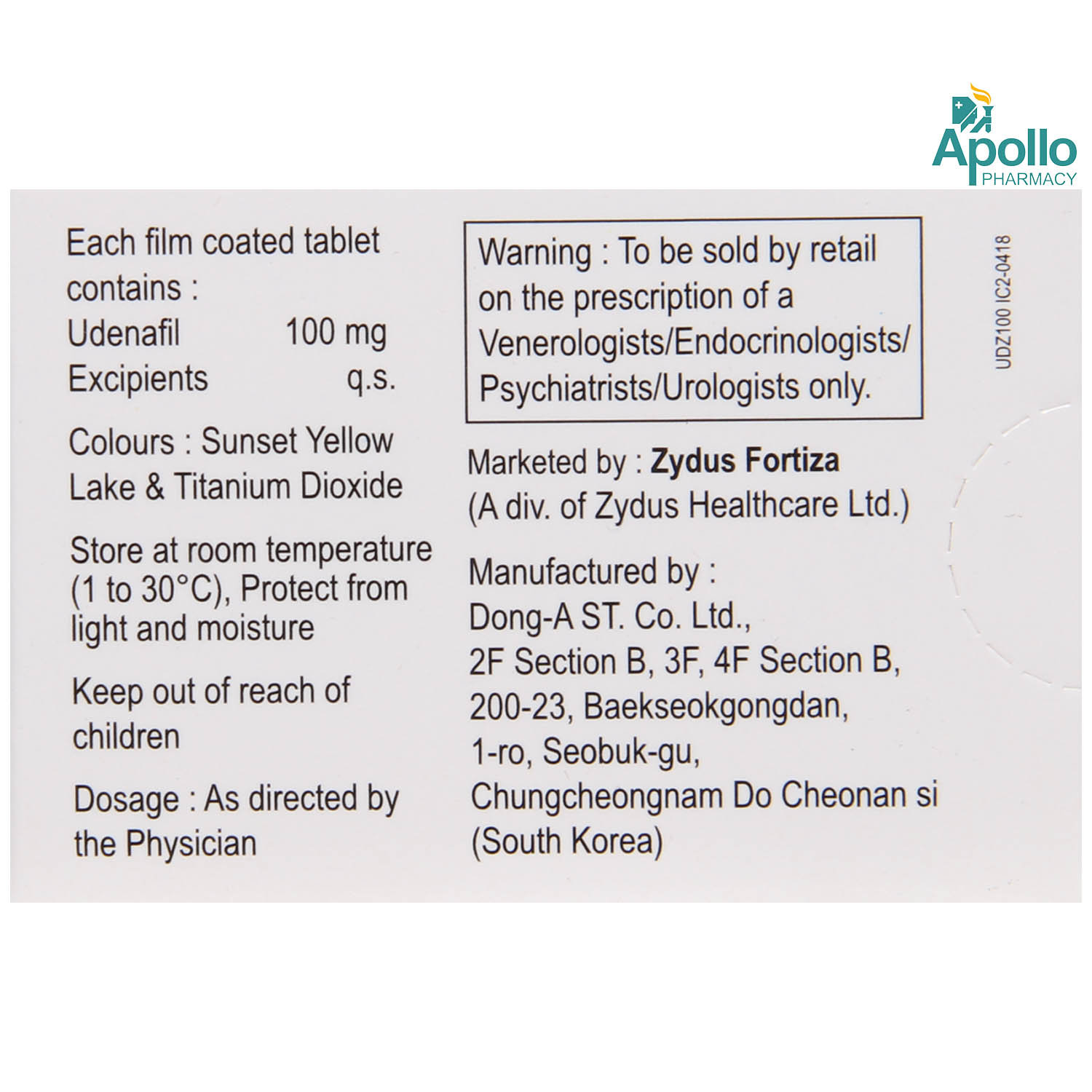 Udzire 100mg Tablet 2's, Pack of 2 TABLETS Udzire 100mg Tablet 2's, Pack of 2 TABLETS