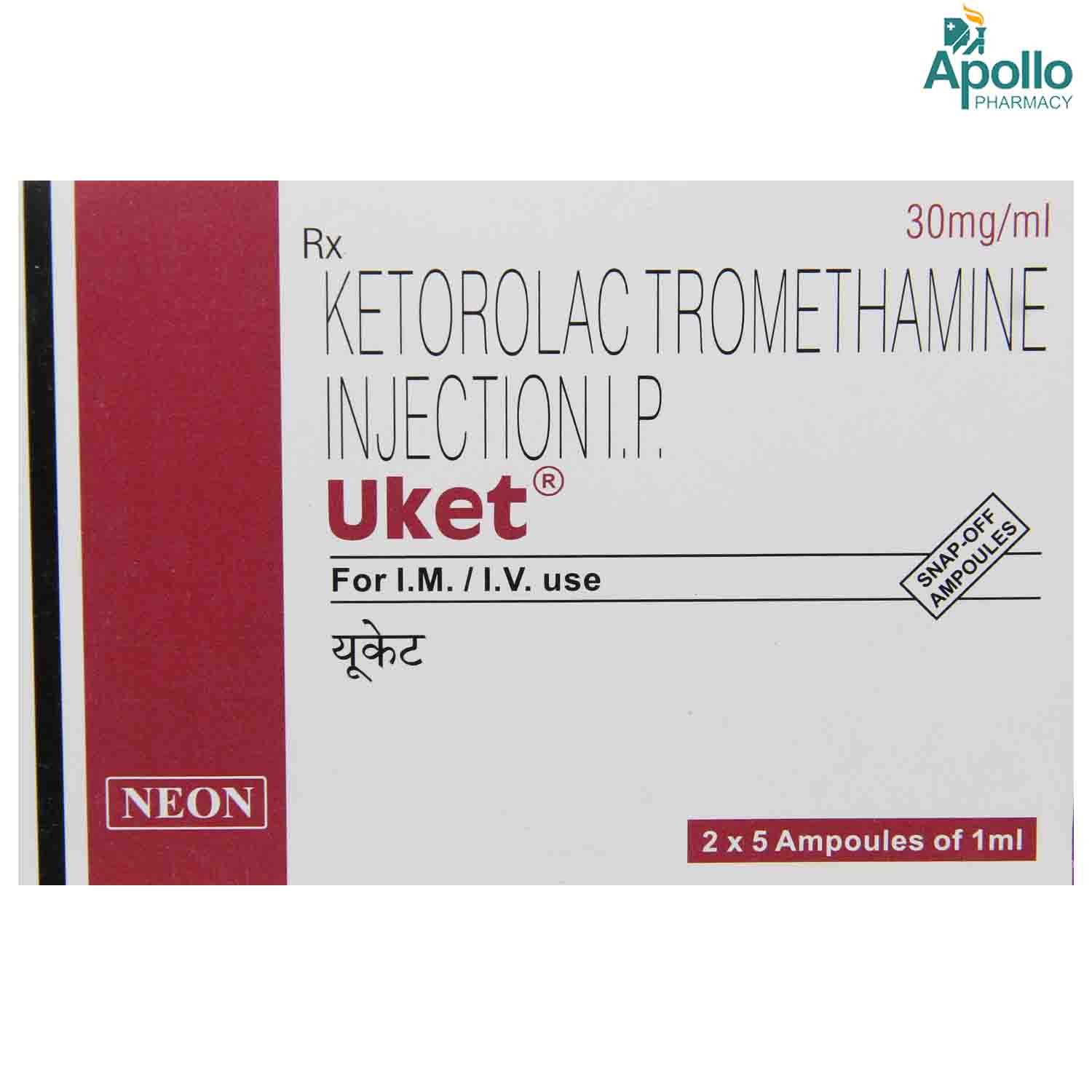UKET 30MG INJECTION 1ML, Pack of 1 Injection UKET 30MG INJECTION 1ML, Pack of 1 Injection