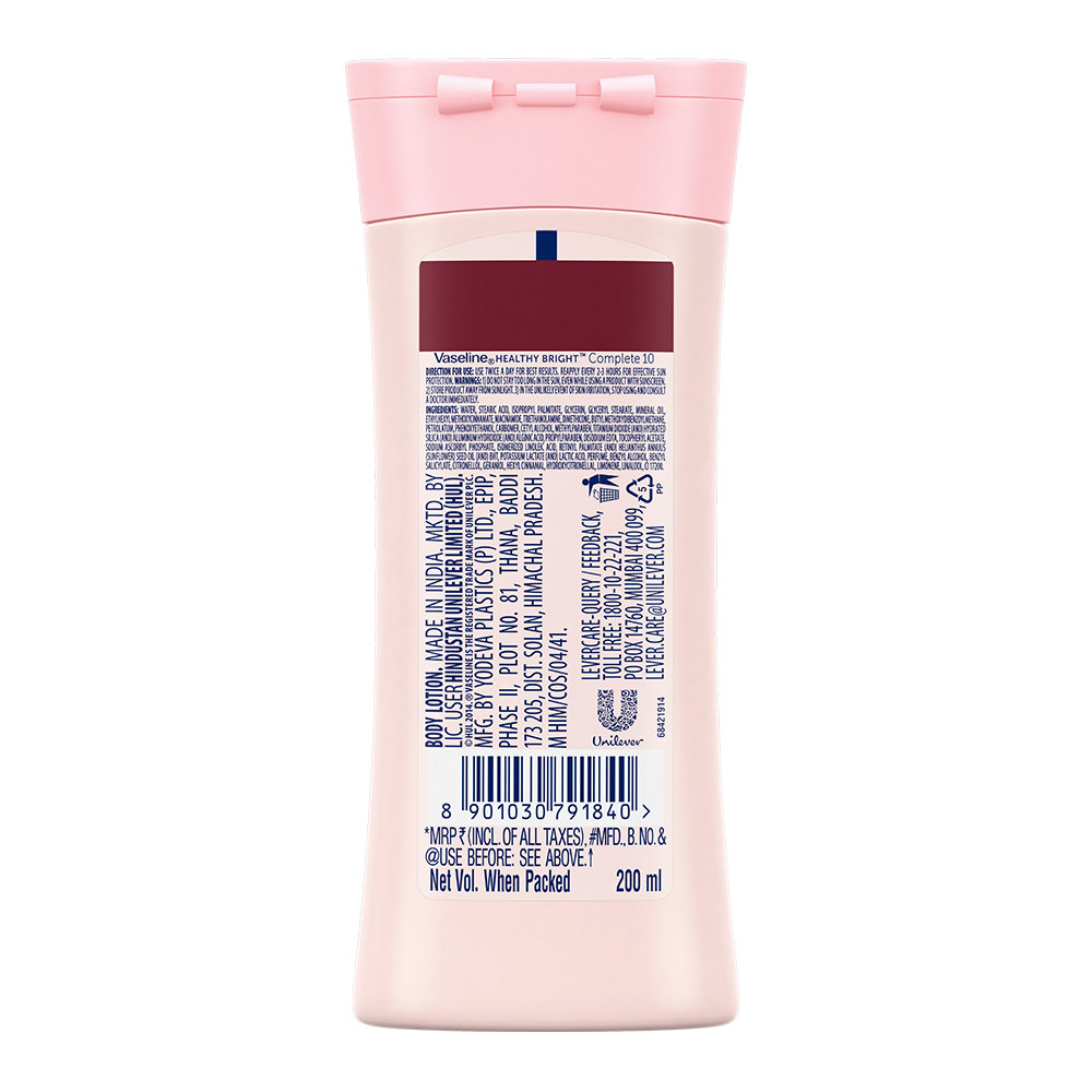 Vaseline Healthy Bright Complete10 Anti-Ageing Lotion, 200 ml, Pack of 1 Vaseline Healthy Bright Complete10 Anti-Ageing Lotion, 200 ml, Pack of 1