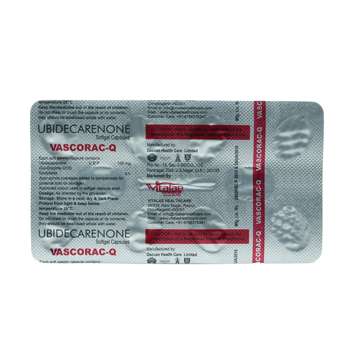 Vascorac Q Capsule 10's, Pack of 10 CAPSULES Vascorac Q Capsule 10's, Pack of 10 CAPSULES