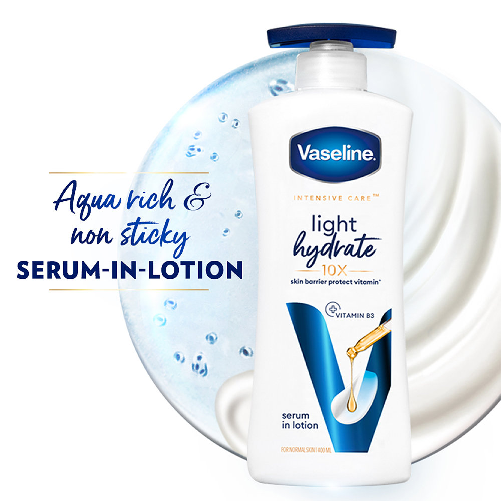 Vaseline Light Hydrate 10X Serum In Lotion, 400 ml, Pack of 1 Vaseline Light Hydrate 10X Serum In Lotion, 400 ml, Pack of 1