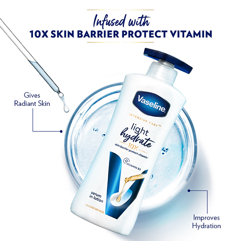 Vaseline Light Hydrate 10X Serum In Lotion, 400 ml, Pack of 1 Vaseline Light Hydrate 10X Serum In Lotion, 400 ml, Pack of 1
