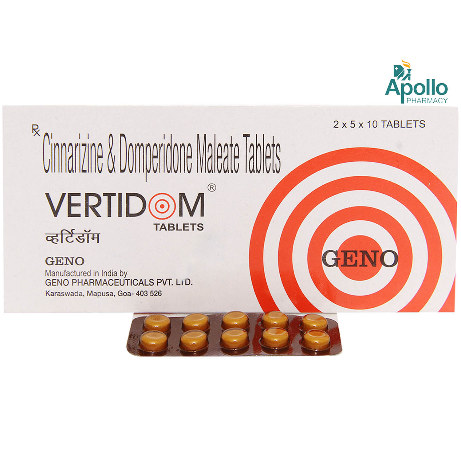 Vertidom Tablet 10's, Pack of 10 TABLETS Vertidom Tablet 10's, Pack of 10 TABLETS