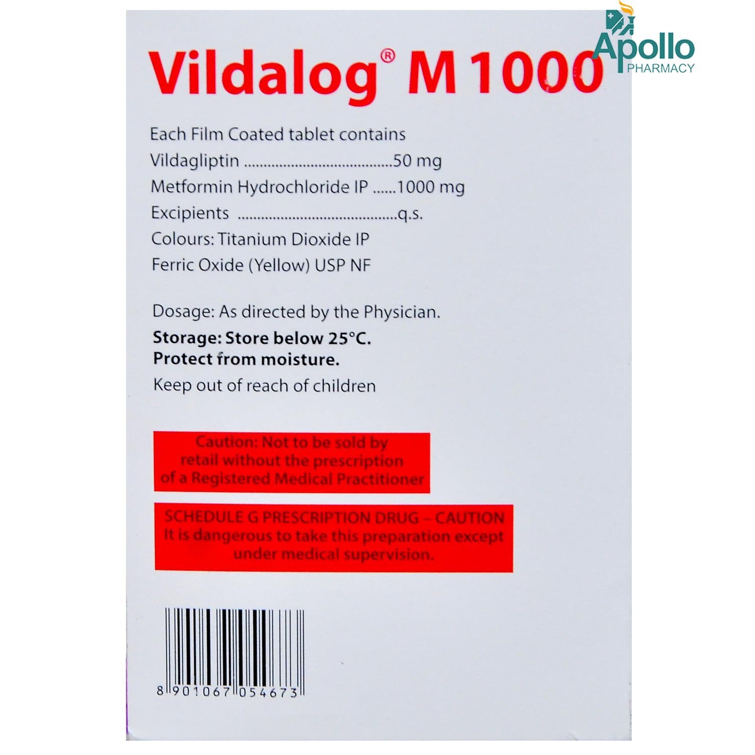 Vildalog M 1000/50mg Tablet 15's, Pack of 15 TabletS Vildalog M 1000/50mg Tablet 15's, Pack of 15 TabletS