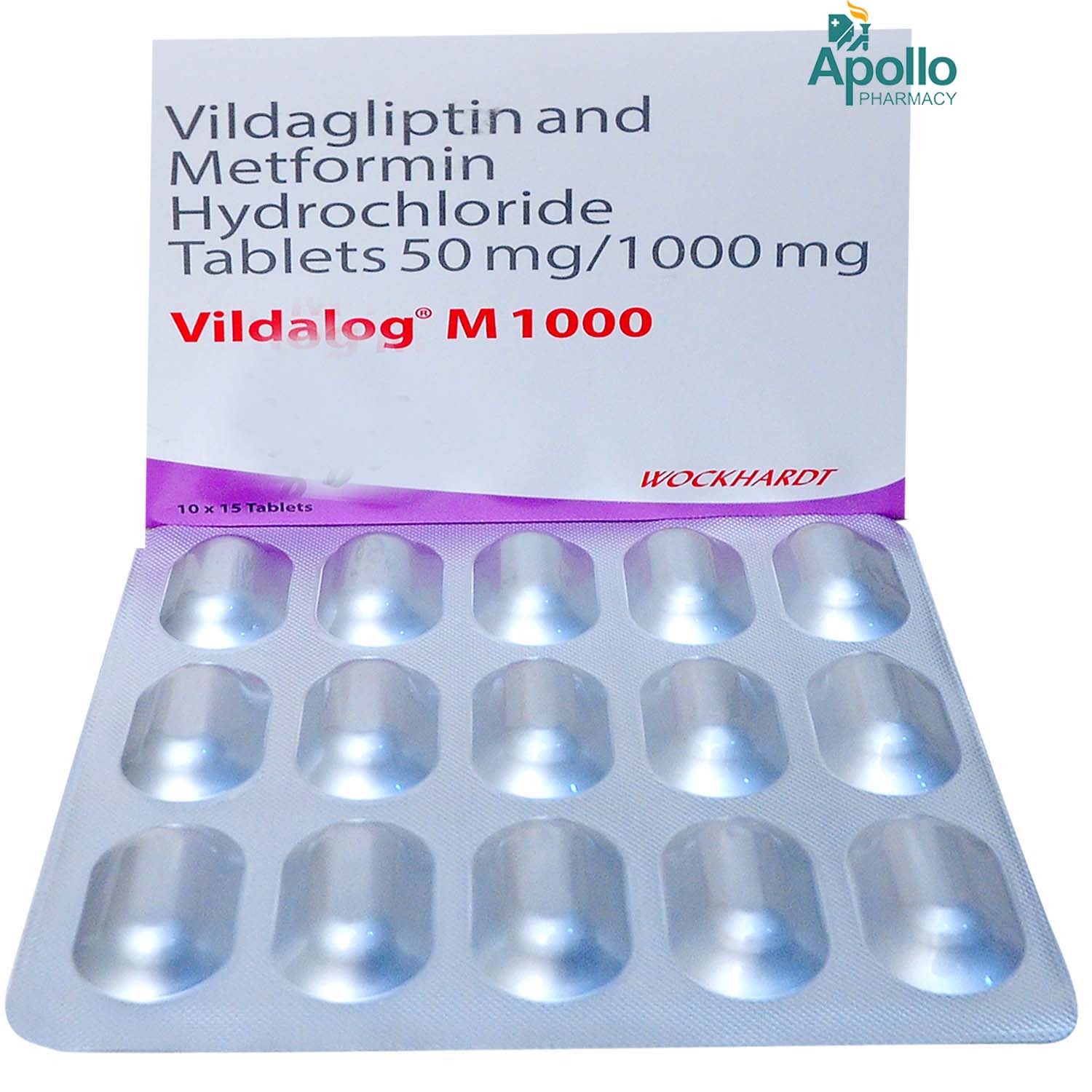 Vildalog M 1000/50mg Tablet 15's, Pack of 15 TabletS Vildalog M 1000/50mg Tablet 15's, Pack of 15 TabletS