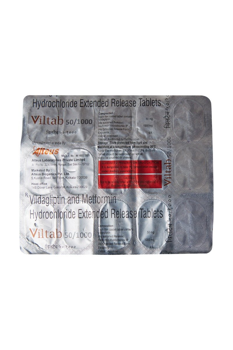 Viltablet 50/1000Mg Tablet 15'S, Pack of 15 TabletS Viltablet 50/1000Mg Tablet 15'S, Pack of 15 TabletS