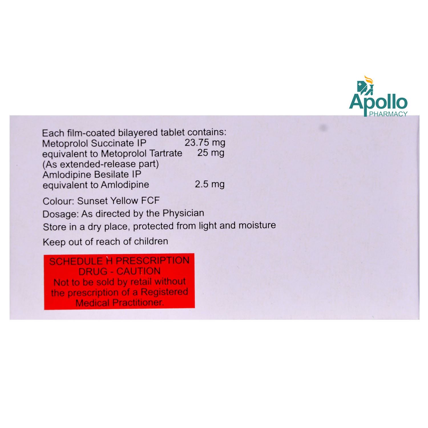 Vinicor-AM 25 mg/2.5 mg Tablet 10's, Pack of 10 TABLETS Vinicor-AM 25 mg/2.5 mg Tablet 10's, Pack of 10 TABLETS