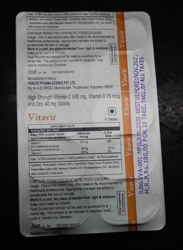 Vitavir Tablet 10's, Pack of 10 TABLETS Vitavir Tablet 10's, Pack of 10 TABLETS