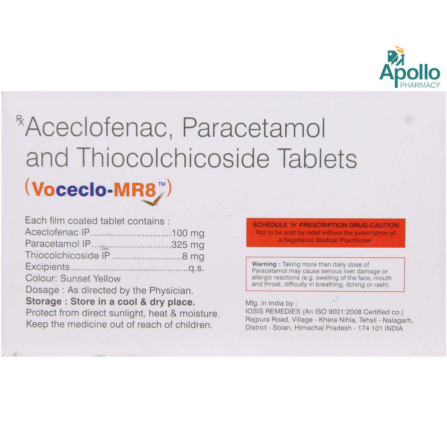 Voceclo Mr 8mg Tablet 10's, Pack of 10 TabletS Voceclo Mr 8mg Tablet 10's, Pack of 10 TabletS