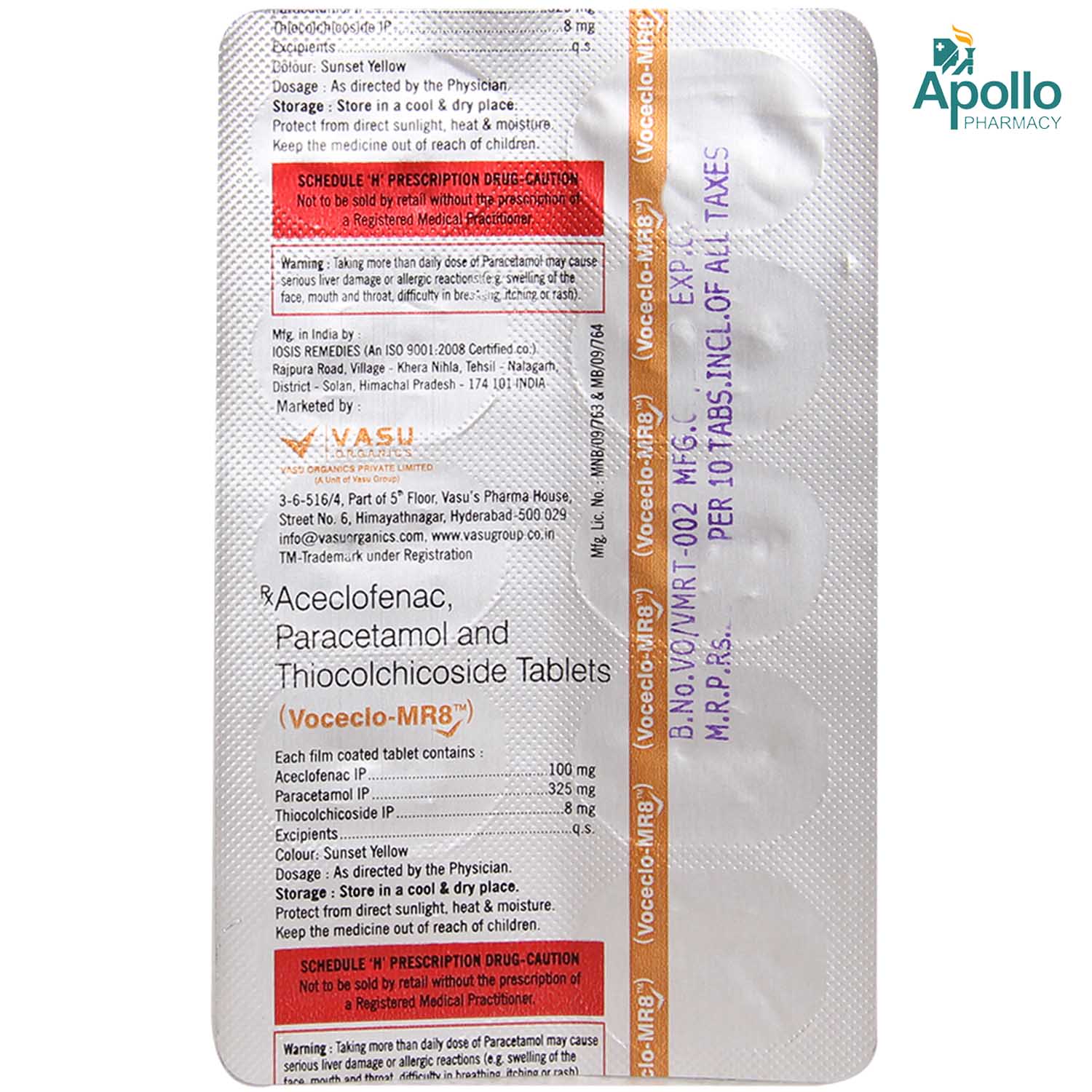 Voceclo Mr 8mg Tablet 10's, Pack of 10 TabletS Voceclo Mr 8mg Tablet 10's, Pack of 10 TabletS