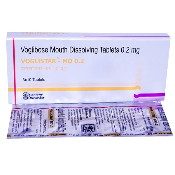 Voglistar MD 0.2 Tablet 10's, Pack of 10 TABLETS