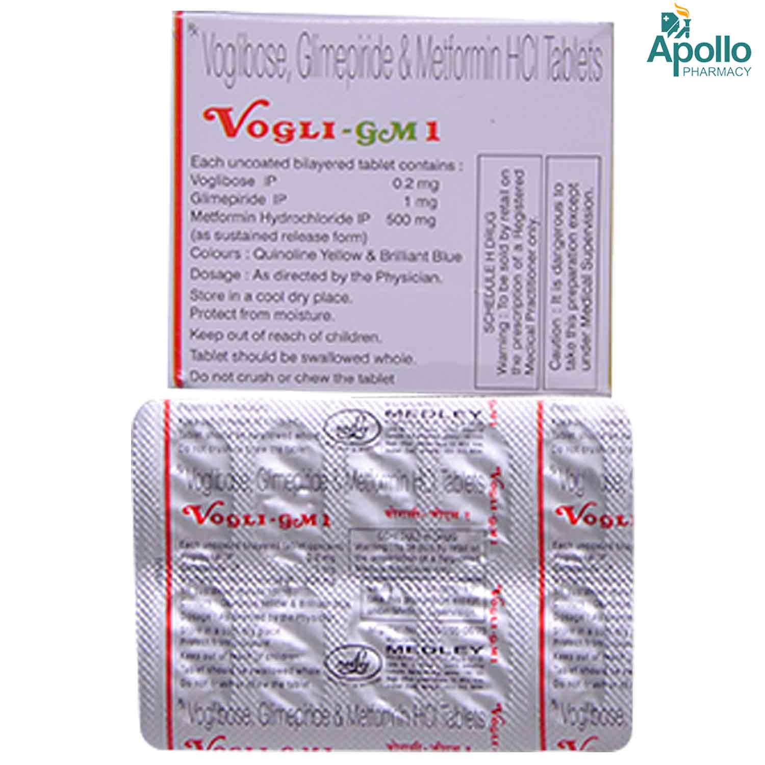 Vogli GM 1 Tablet 10's, Pack of 10 TABLETS Vogli GM 1 Tablet 10's, Pack of 10 TABLETS
