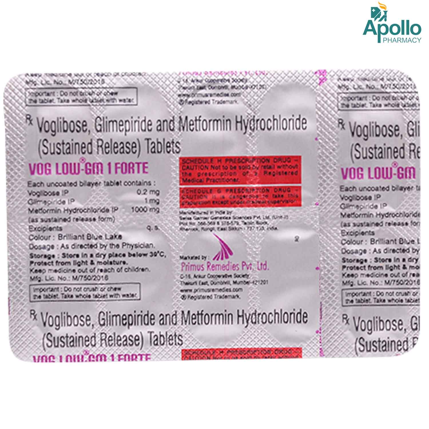 Voglow GM 1 mg Forte Tablet 10's, Pack of 10 TABLETS Voglow GM 1 mg Forte Tablet 10's, Pack of 10 TABLETS