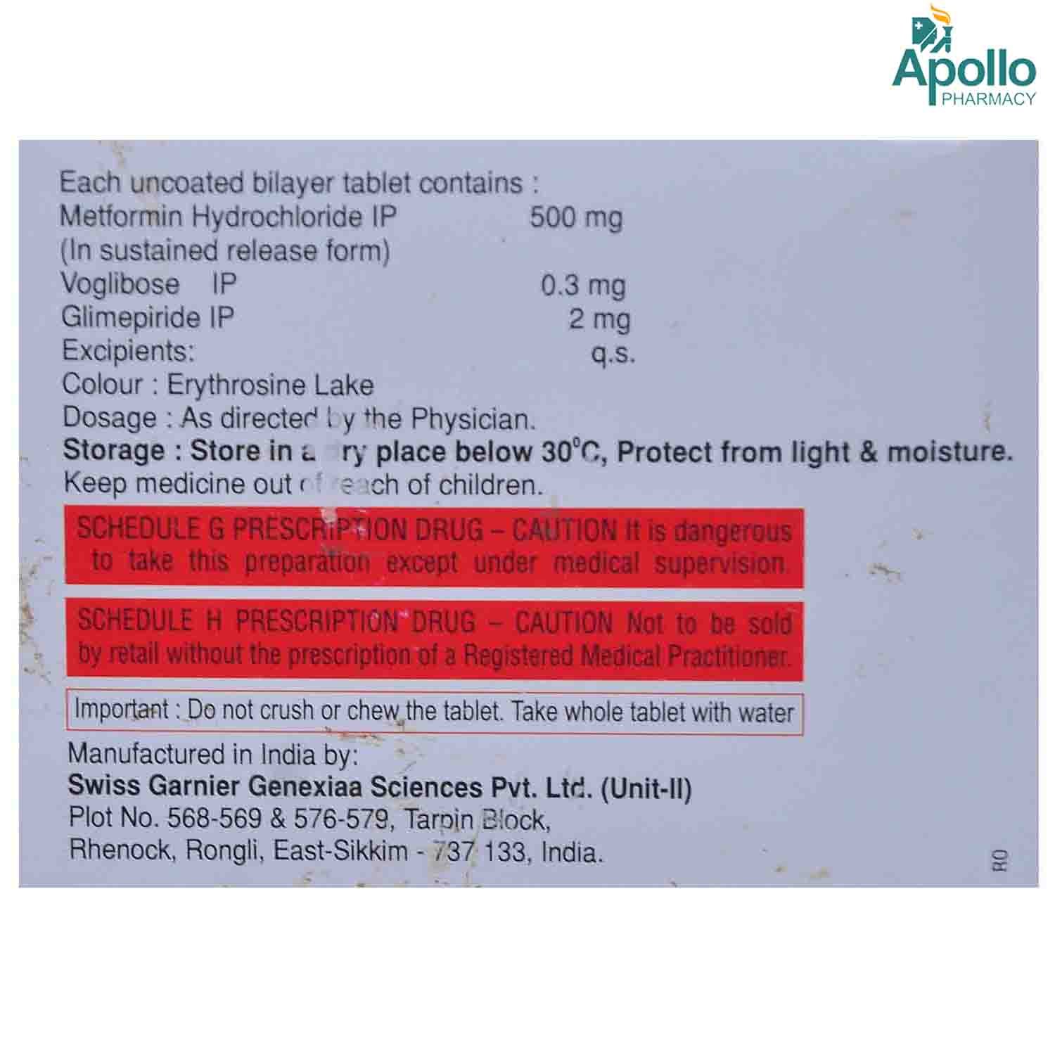 Vog Low-0.3 GM 2 Tablet 10's, Pack of 10 TABLETS Vog Low-0.3 GM 2 Tablet 10's, Pack of 10 TABLETS