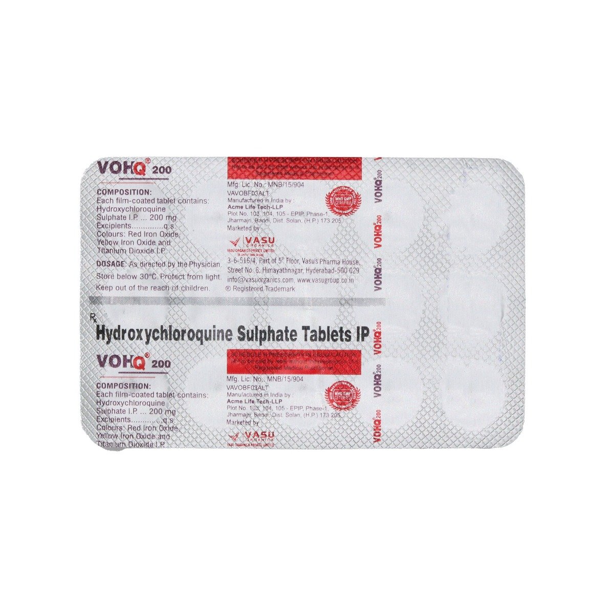 Vohq 200 mg Tablet 15's, Pack of 15 TABLETS Vohq 200 mg Tablet 15's, Pack of 15 TABLETS