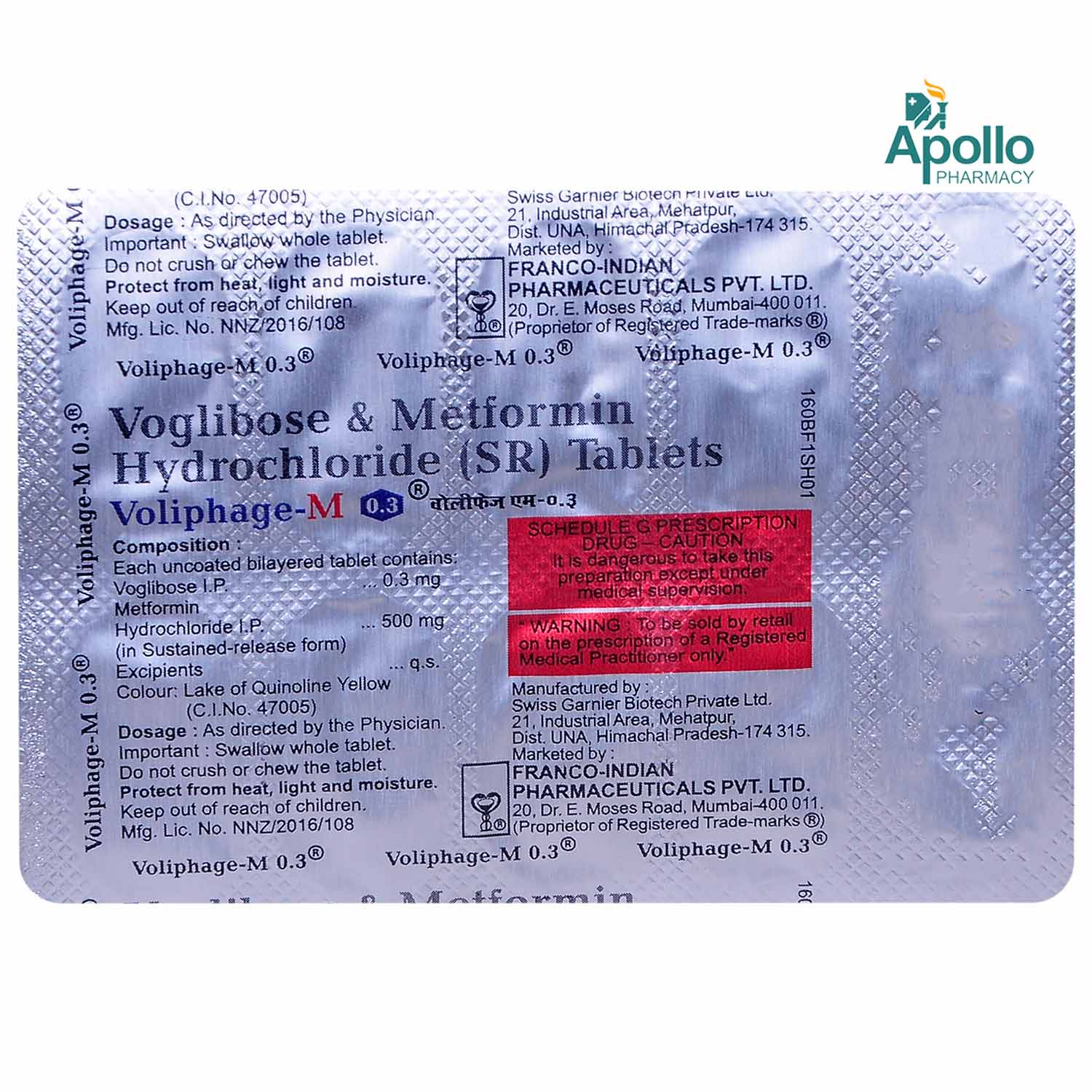 VOLIPHAGE M 0.3MG TABLET, Pack of 10 VOLIPHAGE M 0.3MG TABLET, Pack of 10