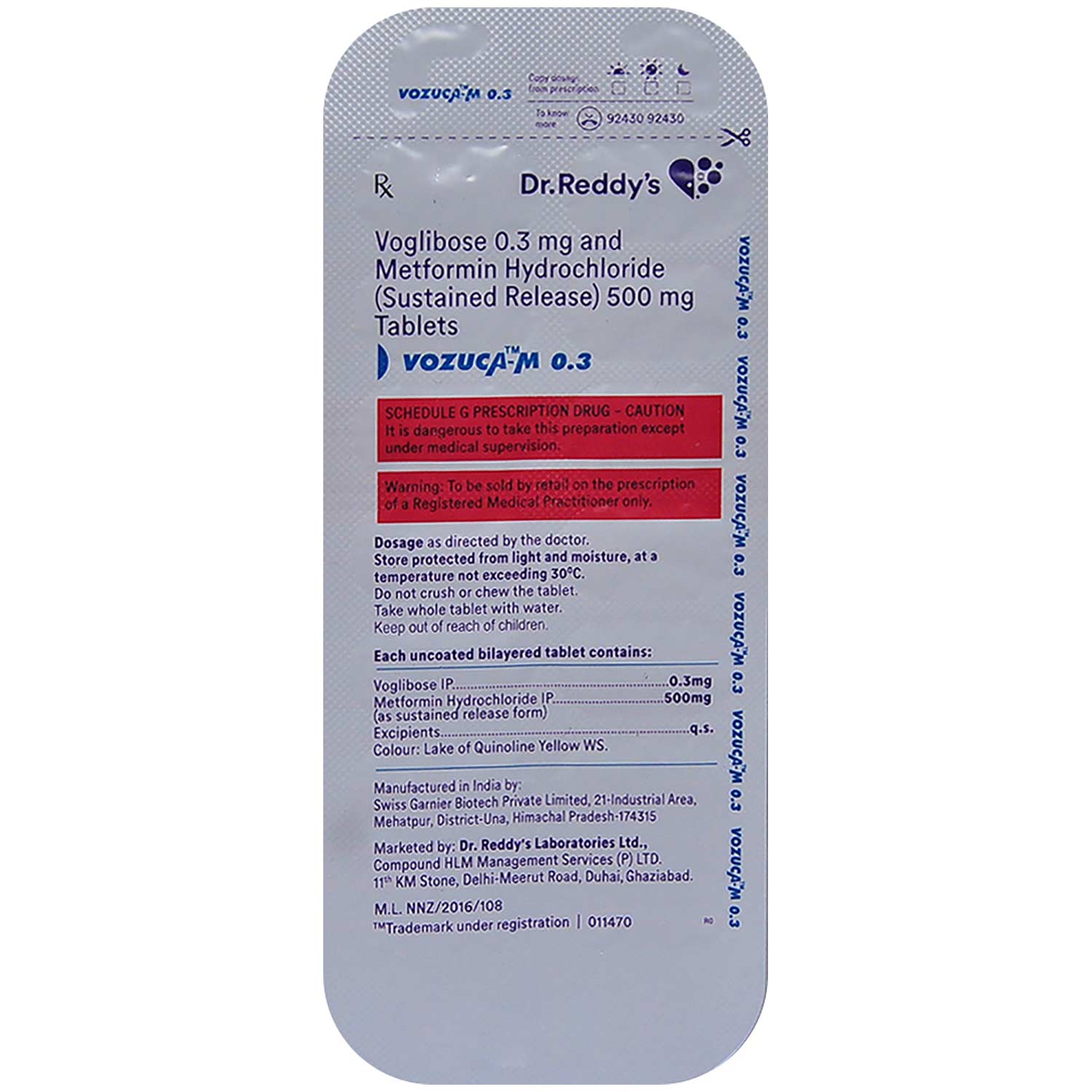 Vozuca-M 0.3 Tablet 14's, Pack of 14 Vozuca-M 0.3 Tablet 14's, Pack of 14