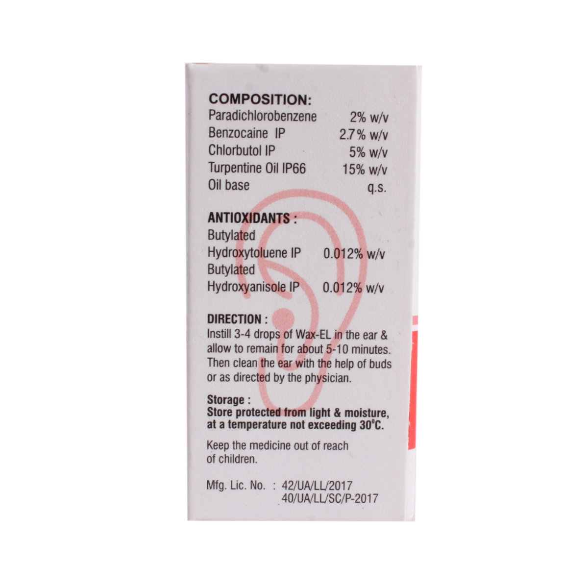 Wax-El Ear Drops 10ml, Pack of 1 LIQUID Wax-El Ear Drops 10ml, Pack of 1 LIQUID