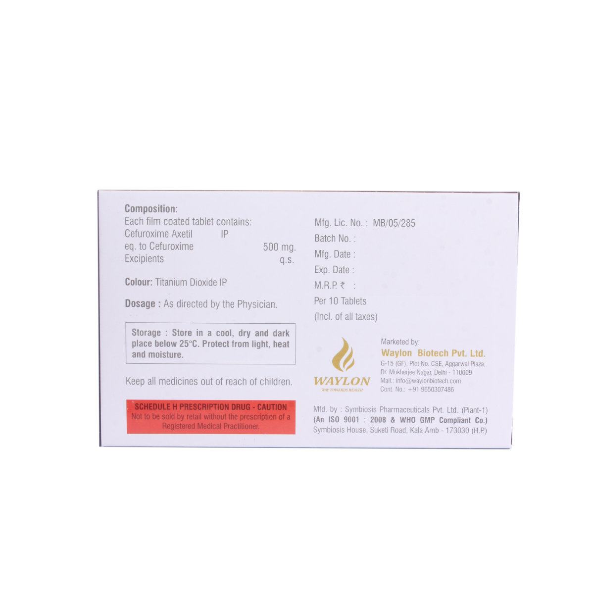 Waycef 500 Tablet 10's, Pack of 10 TABLETS Waycef 500 Tablet 10's, Pack of 10 TABLETS