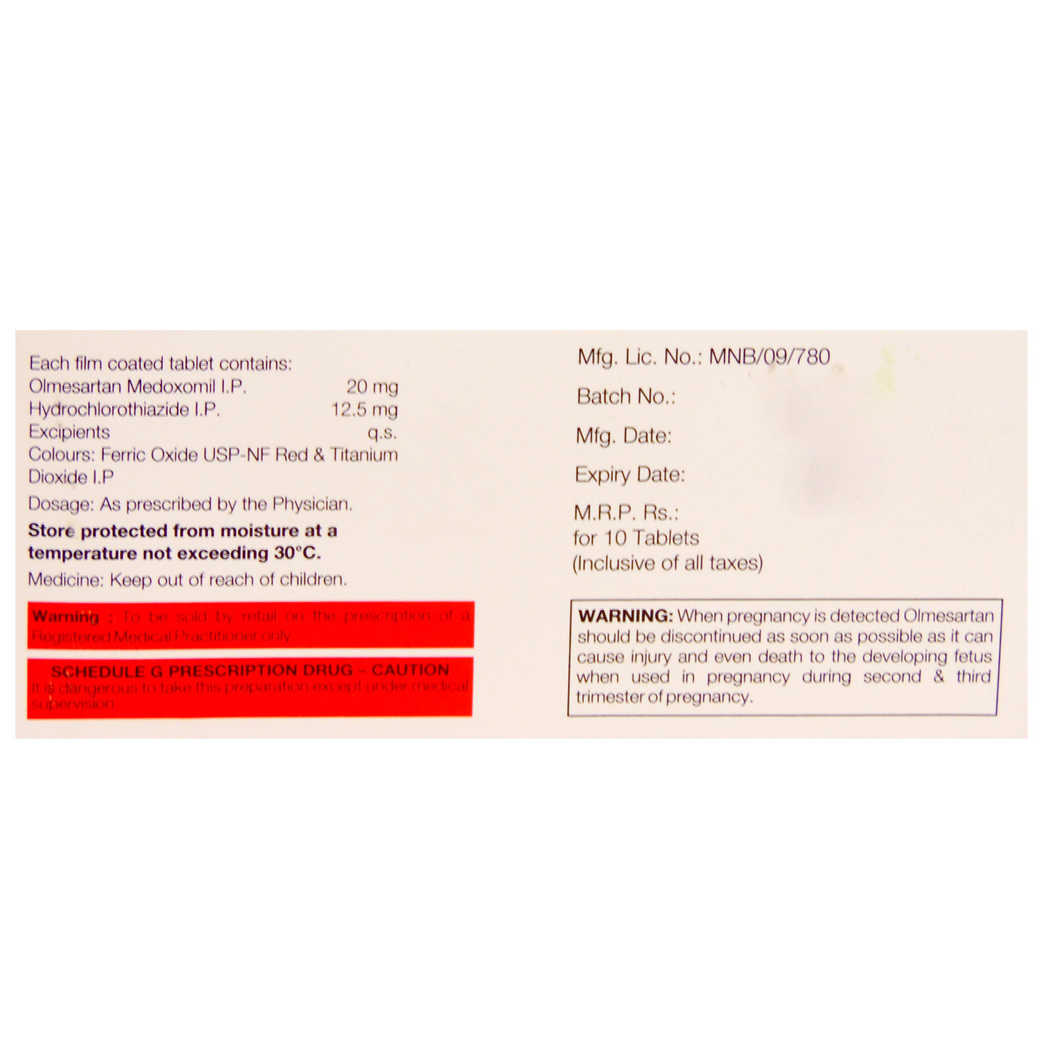 Winbp 20 H Tablet 10's, Pack of 10 TABLETS Winbp 20 H Tablet 10's, Pack of 10 TABLETS