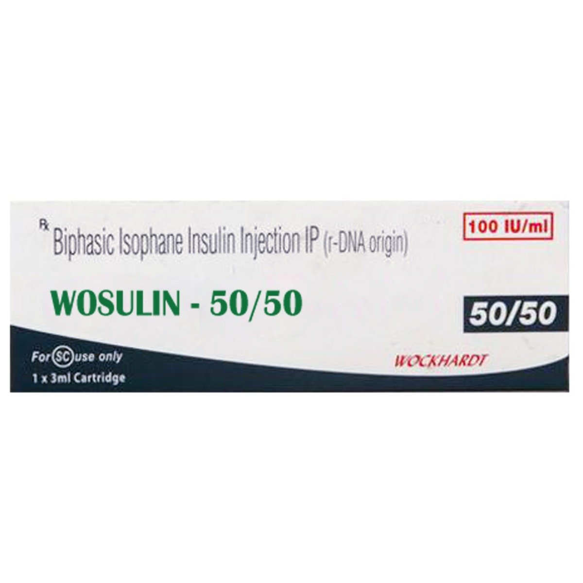 Wosulin 50/50 100IU/ml Injection 3 ml, Pack of 1 INJECTION Wosulin 50/50 100IU/ml Injection 3 ml, Pack of 1 INJECTION