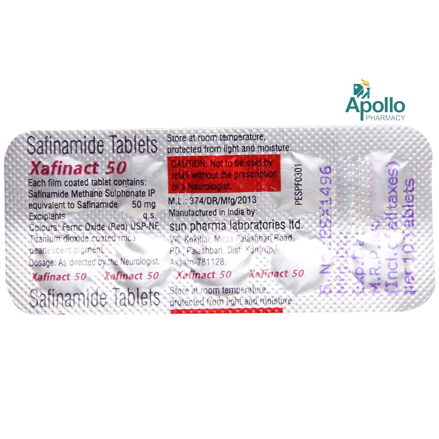 Xafinact 50 Tablet 10's, Pack of 10 TABLETS Xafinact 50 Tablet 10's, Pack of 10 TABLETS