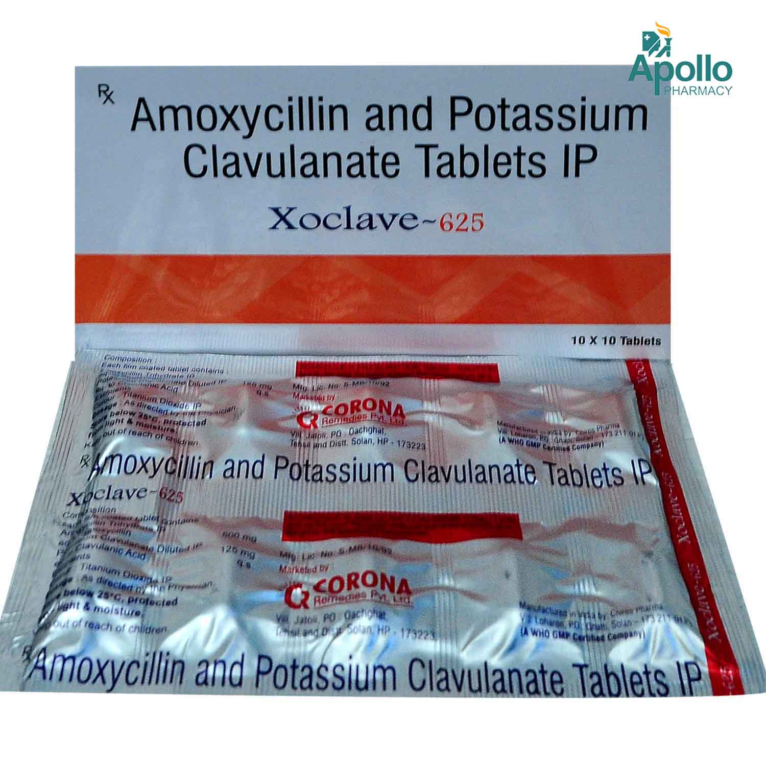 Xoclave 625 Tablet 10's, Pack of 10 TABLETS Xoclave 625 Tablet 10's, Pack of 10 TABLETS