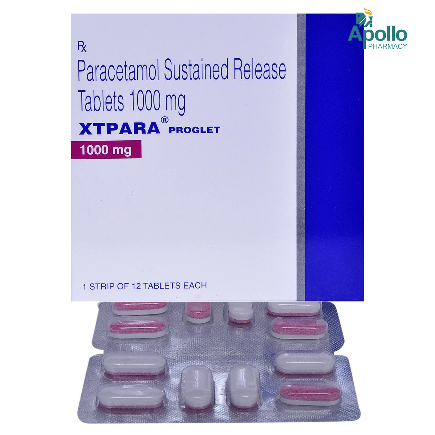 Xtpara Proglet 1000 Tablet 12's, Pack of 12 TABLETS Xtpara Proglet 1000 Tablet 12's, Pack of 12 TABLETS