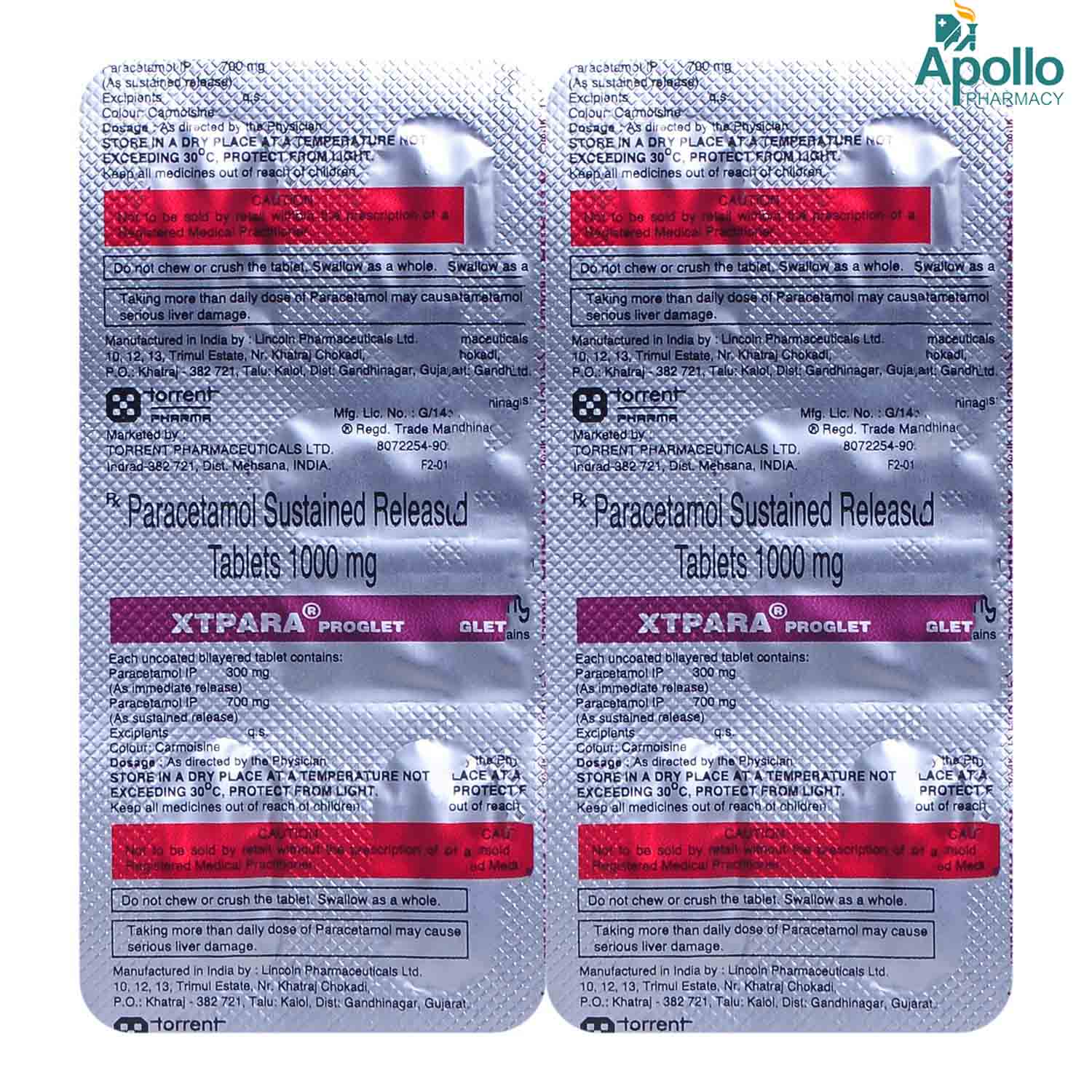 Xtpara Proglet 1000 Tablet 12's, Pack of 12 TABLETS Xtpara Proglet 1000 Tablet 12's, Pack of 12 TABLETS