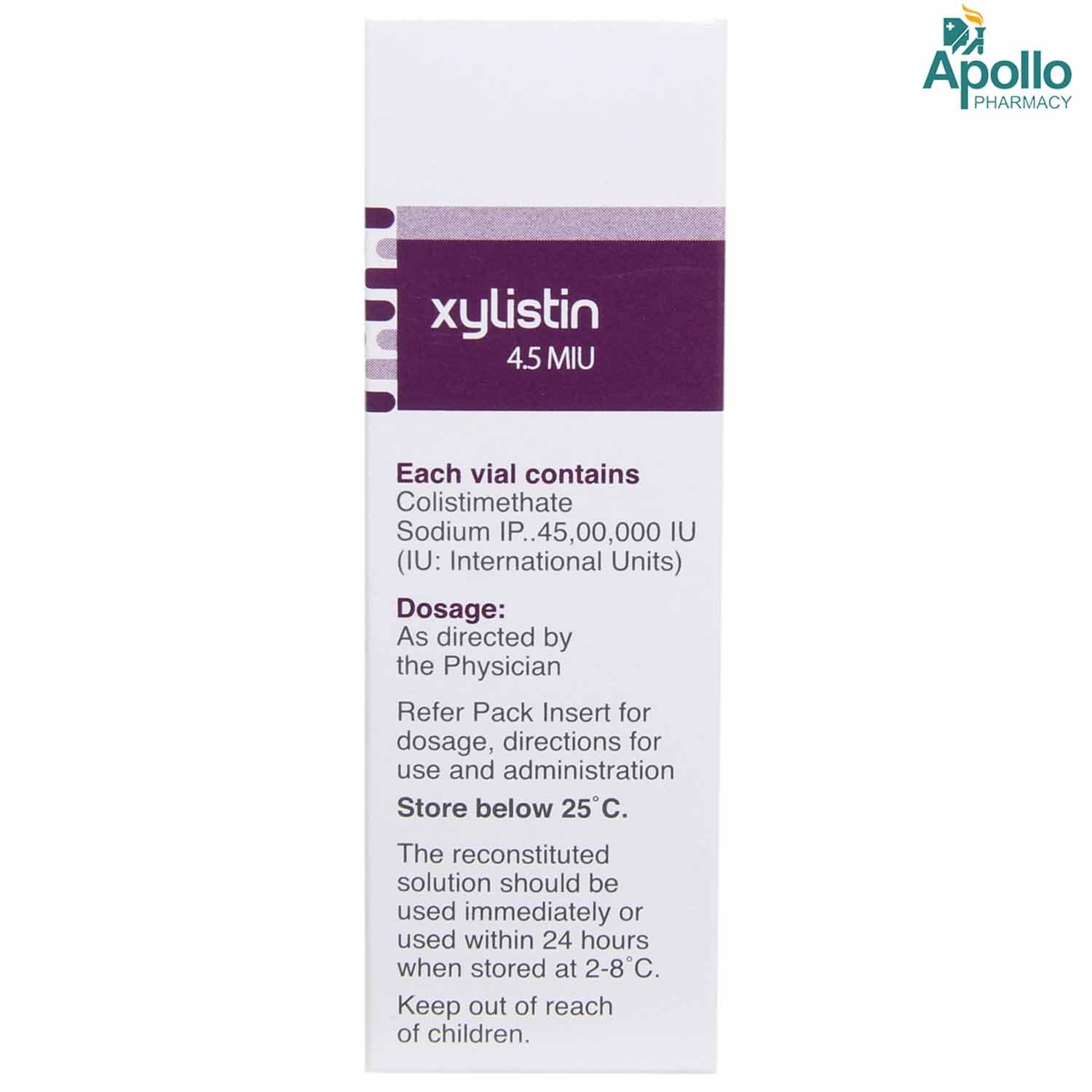 XYLISTIN 4.5MIU INJECTION, Pack of 1 Injection XYLISTIN 4.5MIU INJECTION, Pack of 1 Injection