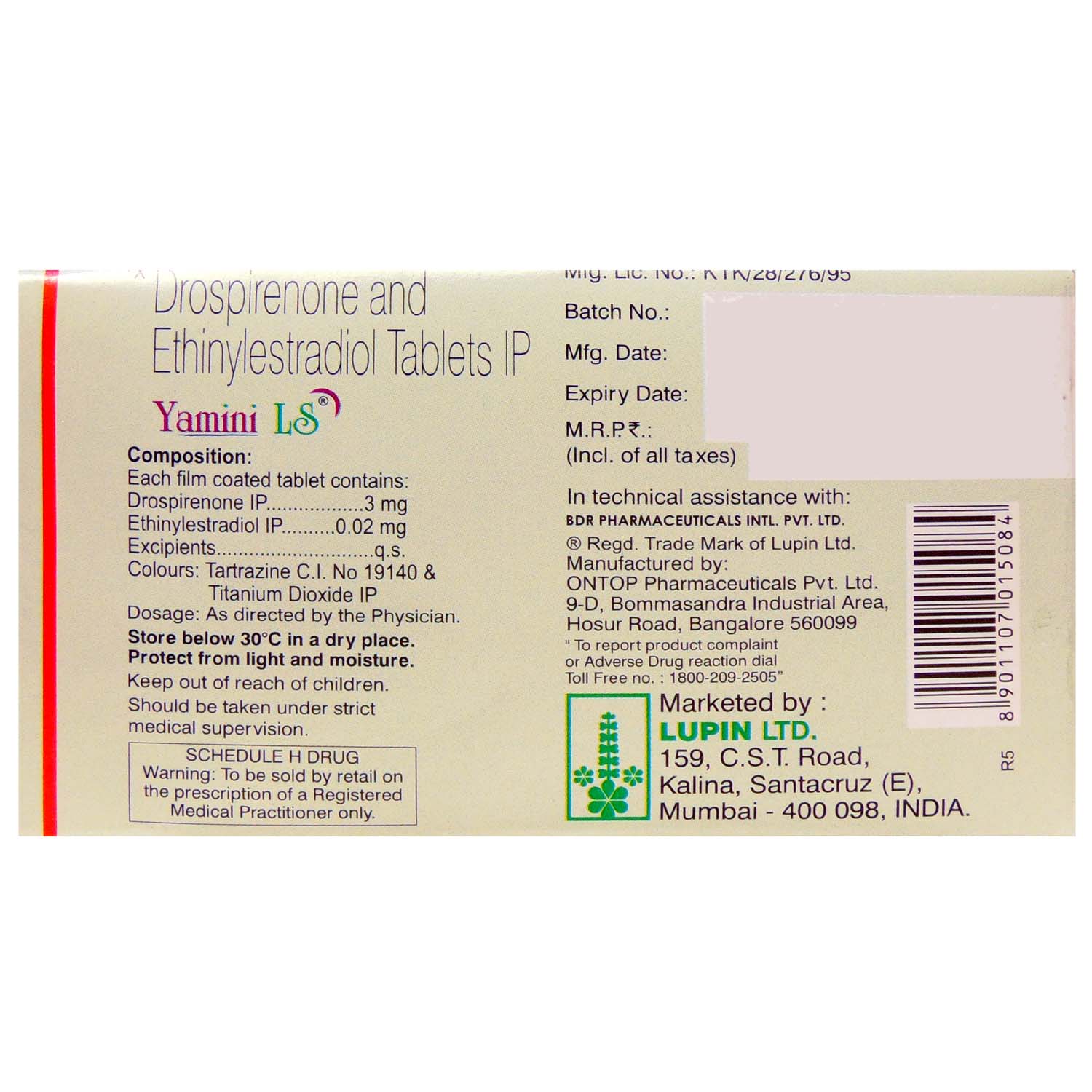 Yamini LS Tablet 24's, Pack of 1 TABLET Yamini LS Tablet 24's, Pack of 1 TABLET
