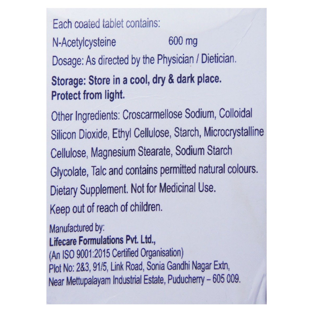 Yesnac 600 mg Tablet 10's, Pack of 10 TABLETS Yesnac 600 mg Tablet 10's, Pack of 10 TABLETS