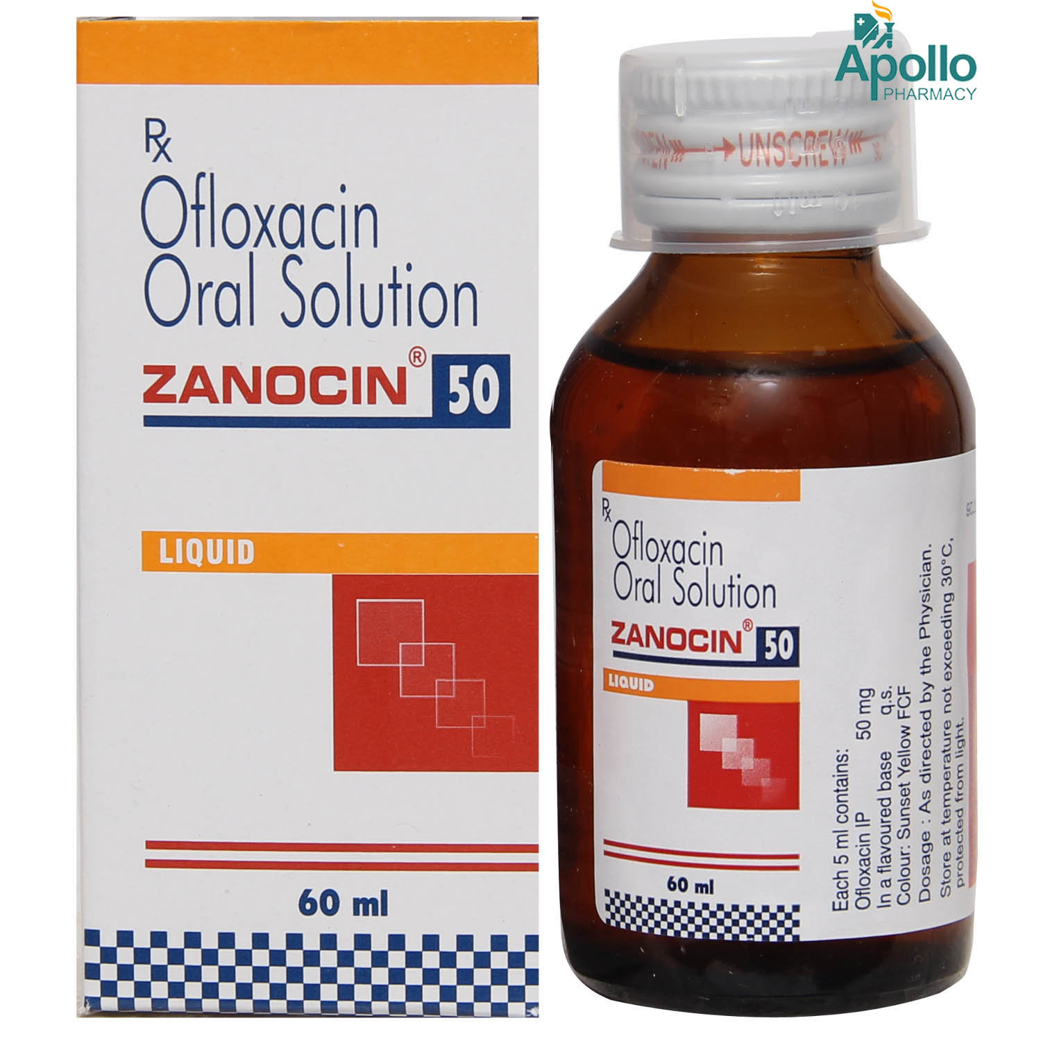Zanocin 50 mg Syrup 60 ml, Pack of 1 Syrup Zanocin 50 mg Syrup 60 ml, Pack of 1 Syrup