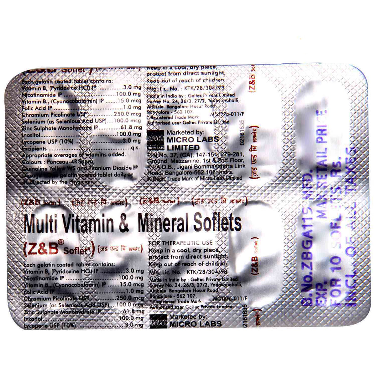 Z & B Capsule 10's, Pack of 10 Z & B Capsule 10's, Pack of 10