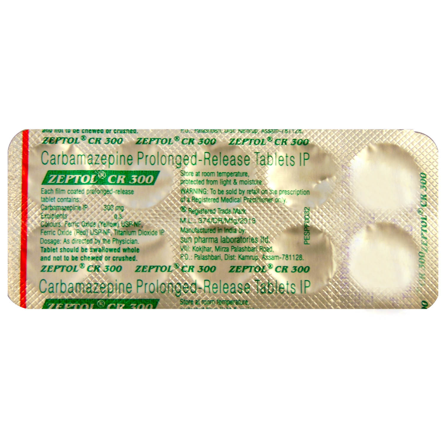 Zeptol CR 300 Tablet 10's, Pack of 10 TABLETS Zeptol CR 300 Tablet 10's, Pack of 10 TABLETS