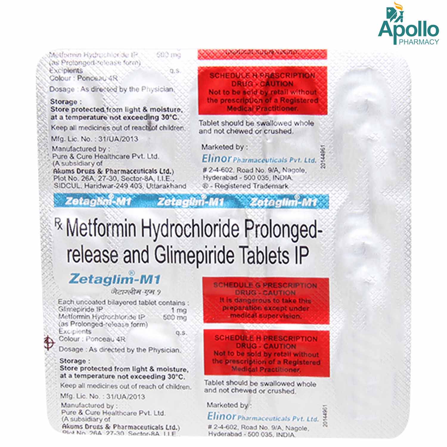 Zetaglim M1 Tablet 15's, Pack of 15 TABLET PRS Zetaglim M1 Tablet 15's, Pack of 15 TABLET PRS