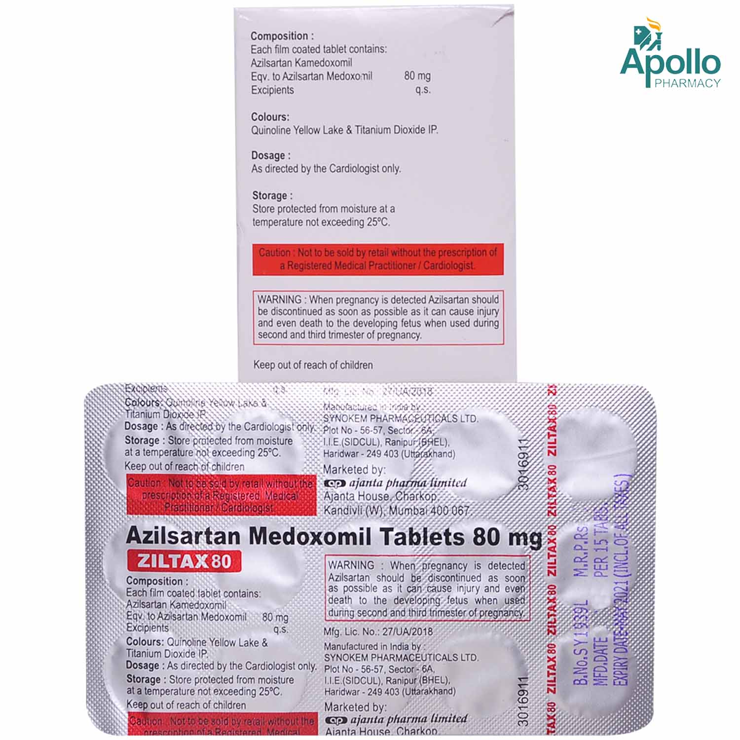 Ziltax 80 Tablet 15's, Pack of 15 TabletS Ziltax 80 Tablet 15's, Pack of 15 TabletS