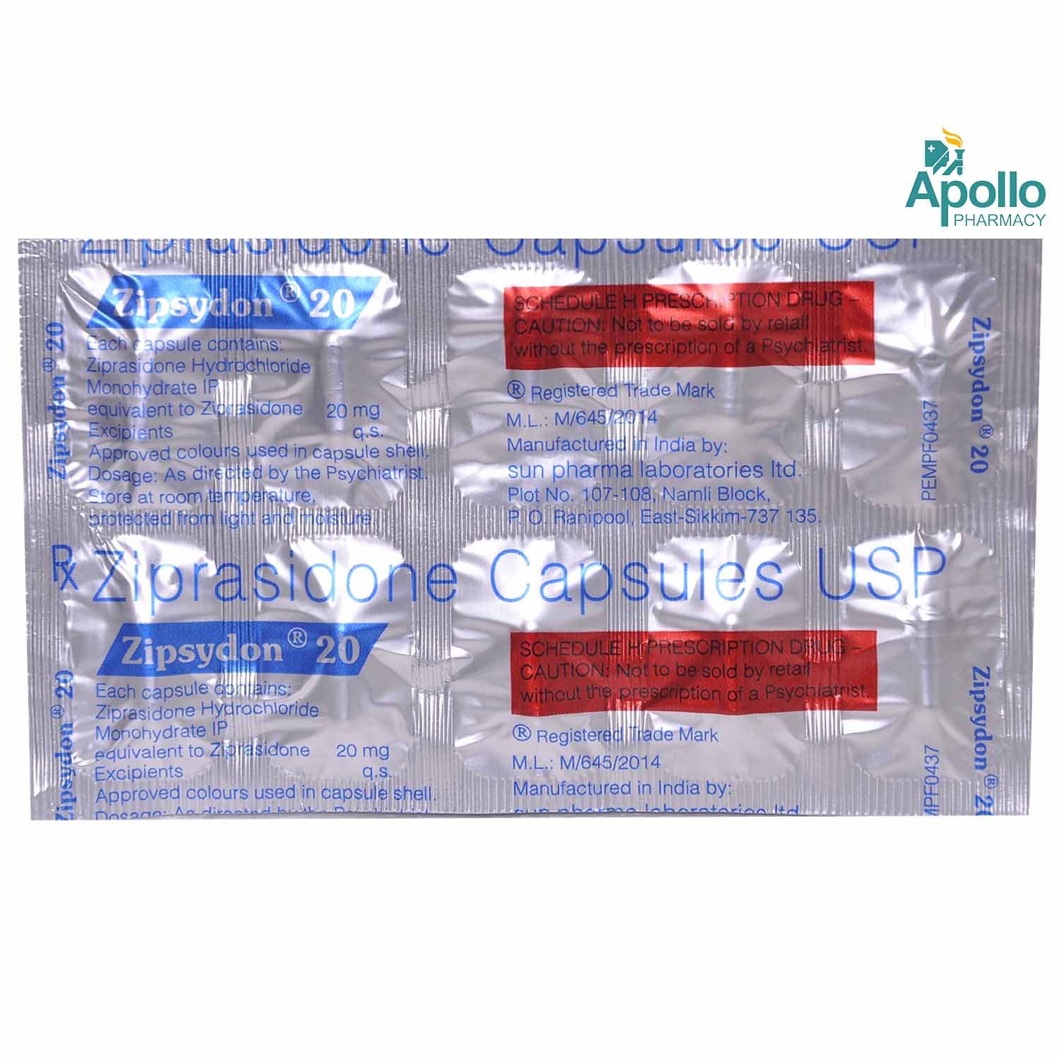 Zipsydon 20 Capsule 10's, Pack of 10 CAPSULES Zipsydon 20 Capsule 10's, Pack of 10 CAPSULES